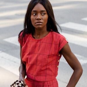 Handwoven Cotton “Katie” Crop Blouse